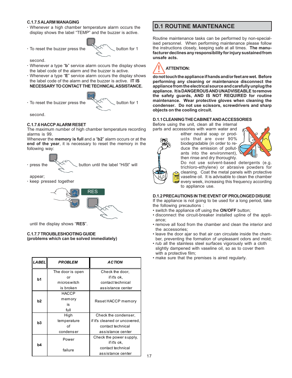 D.1 routine maintenance | Electrolux 726673 User Manual | Page 17 / 19