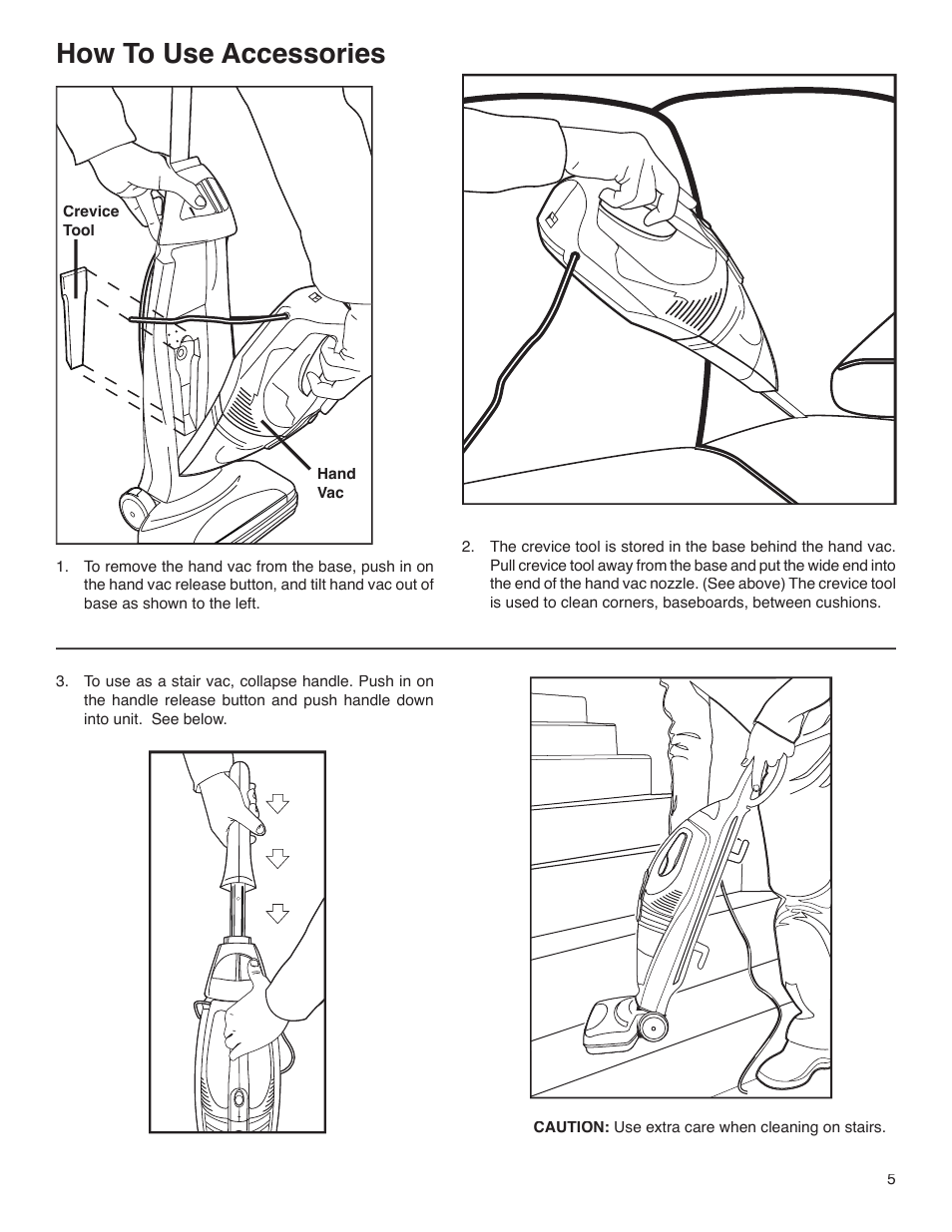 How to use accessories | Electrolux S107 User Manual | Page 5 / 8