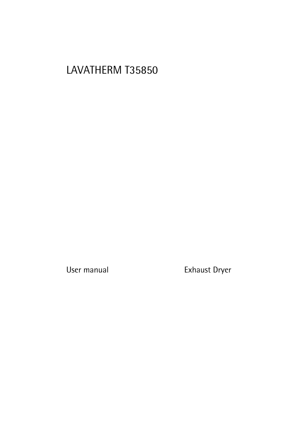 Electrolux LAVATHERM T35850 User Manual | 28 pages