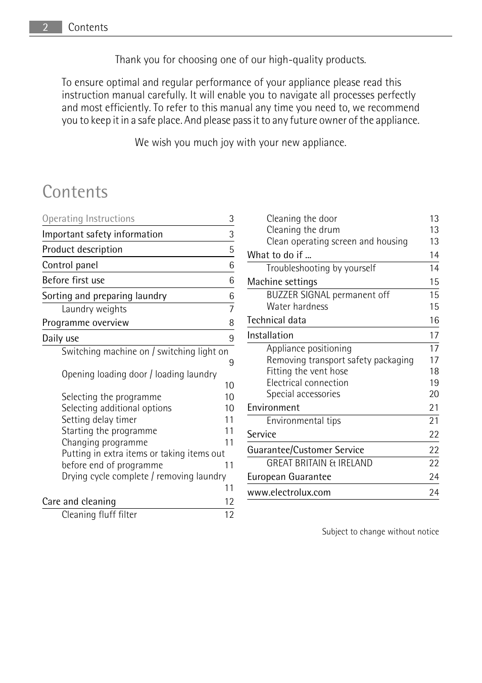 Electrolux LAVATHERM T35850 User Manual | Page 2 / 28