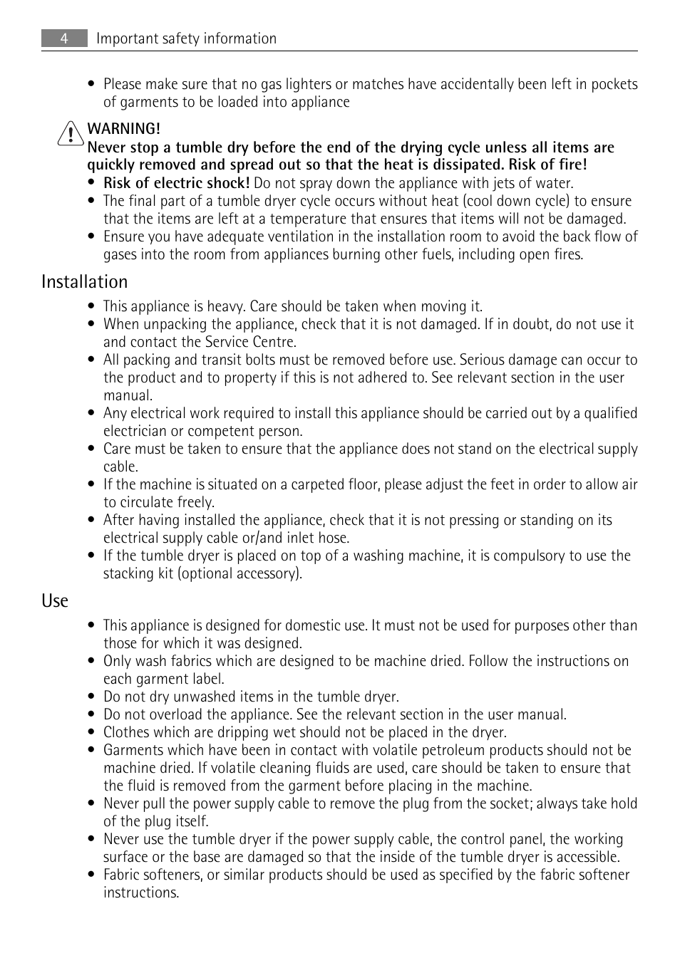 Installation | Electrolux LAVATHERM T35850 User Manual | Page 4 / 28