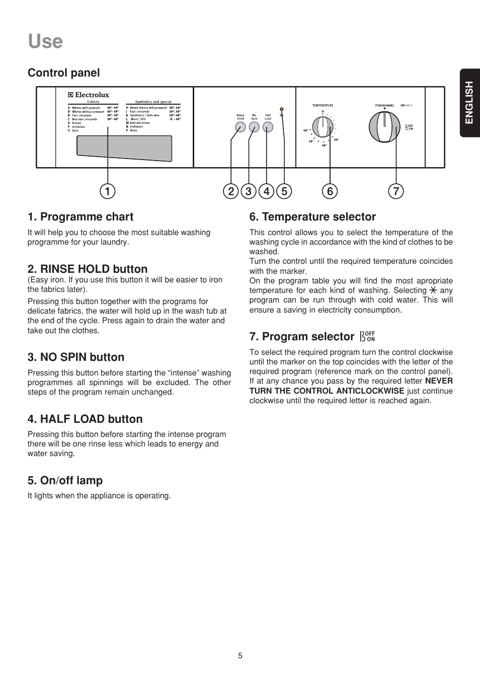 Electrolux EW502F User Manual | Page 5 / 17