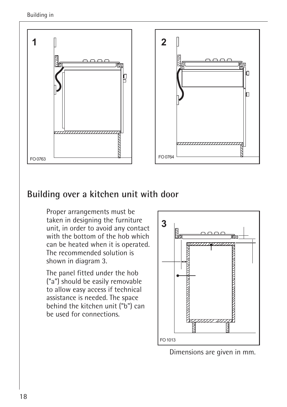 12 building over a kitchen unit with door | Electrolux 34942G User Manual | Page 18 / 28