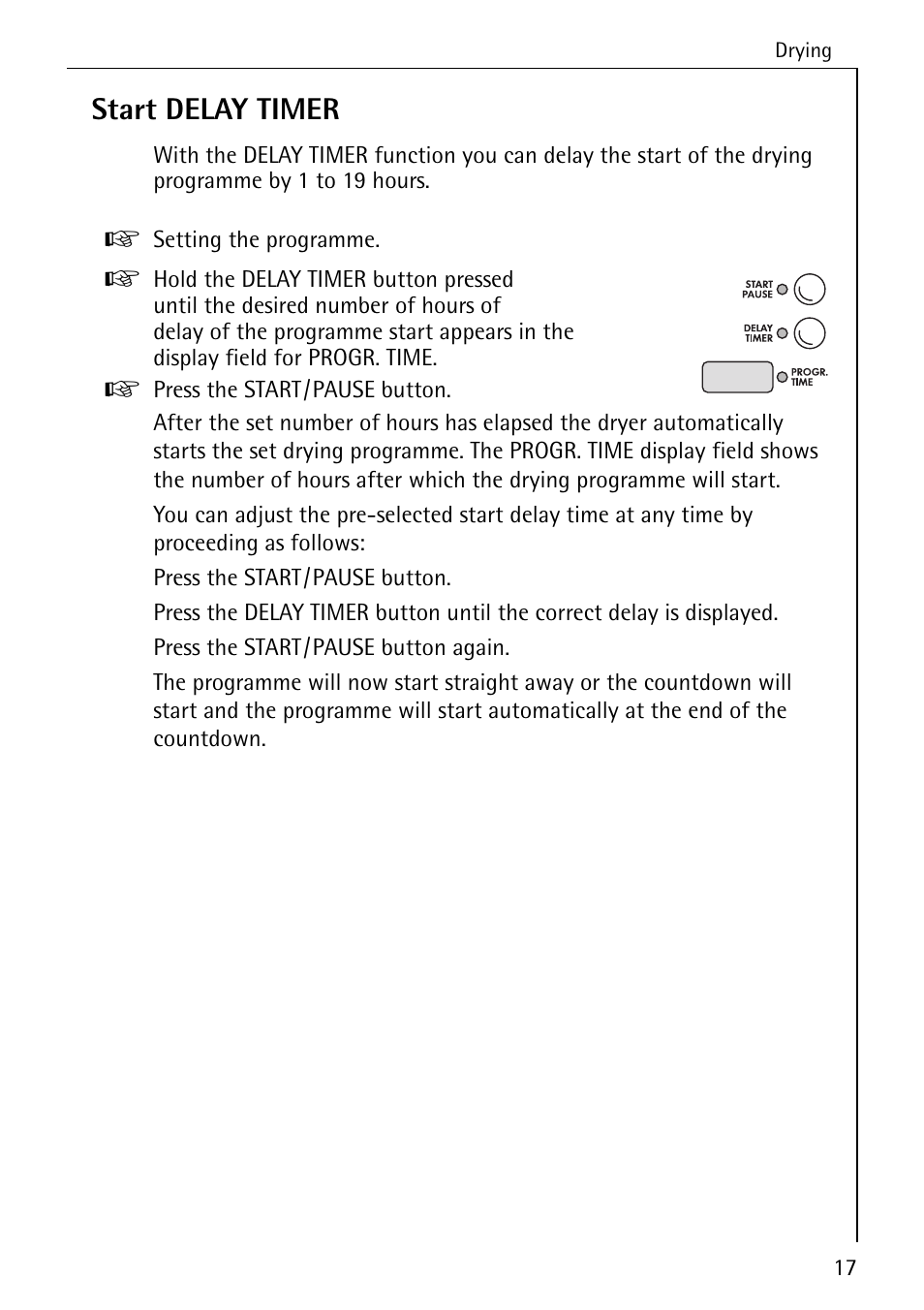Start delay timer | Electrolux LAVATHERM 57760 User Manual | Page 17 / 44