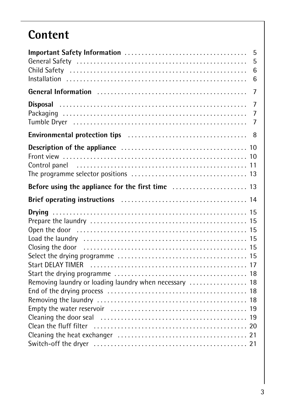 Content | Electrolux LAVATHERM 57760 User Manual | Page 3 / 44