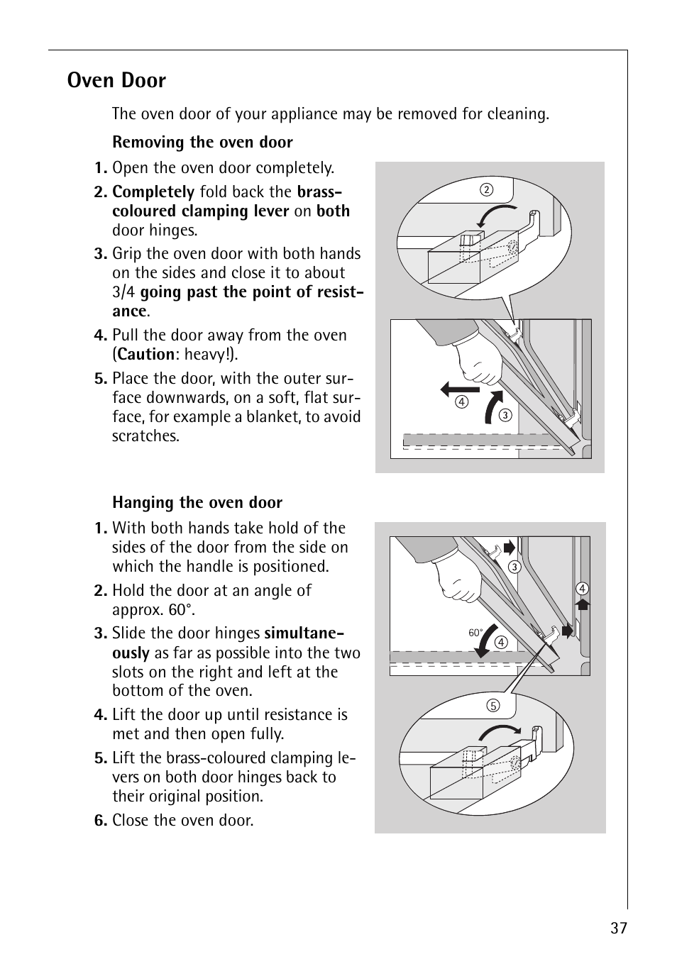 Oven door | Electrolux B1100-2 User Manual | Page 37 / 44