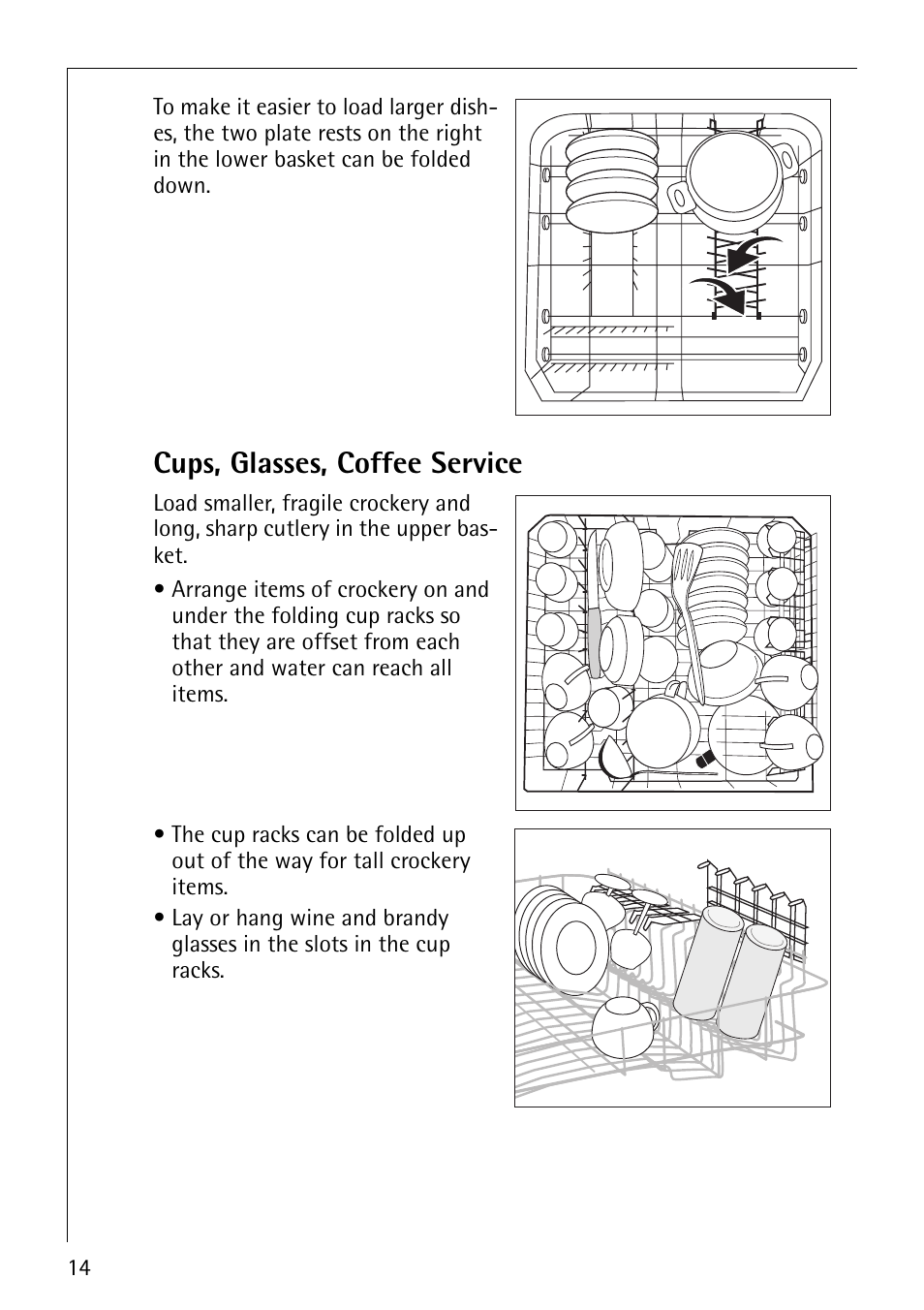 Cups, glasses, coffee service | Electrolux 44070 i User Manual | Page 14 / 36