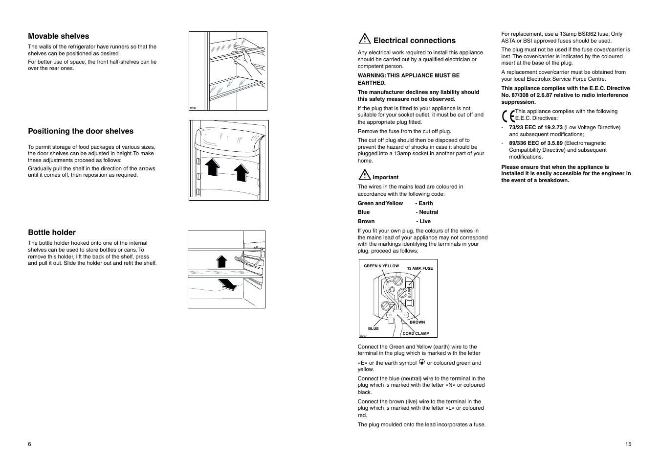 Electrolux ERN 2930 User Manual | Page 15 / 20