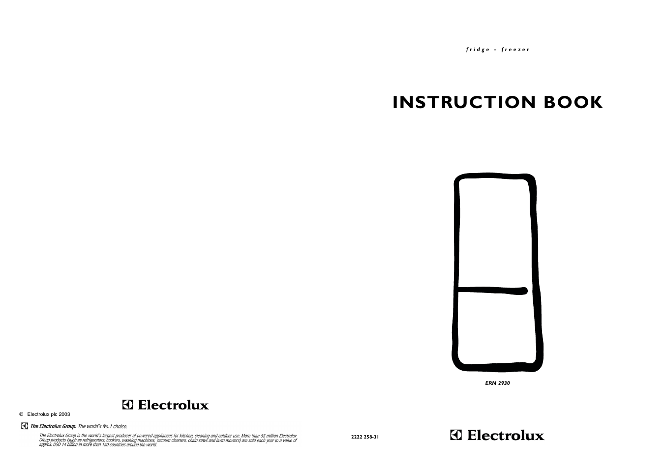 Instruction book | Electrolux ERN 2930 User Manual | Page 20 / 20