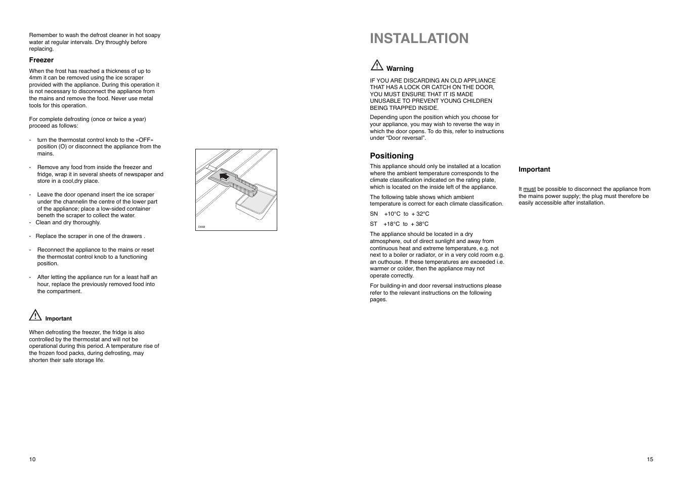 Installation | Electrolux ER 8133 I User Manual | Page 15 / 24