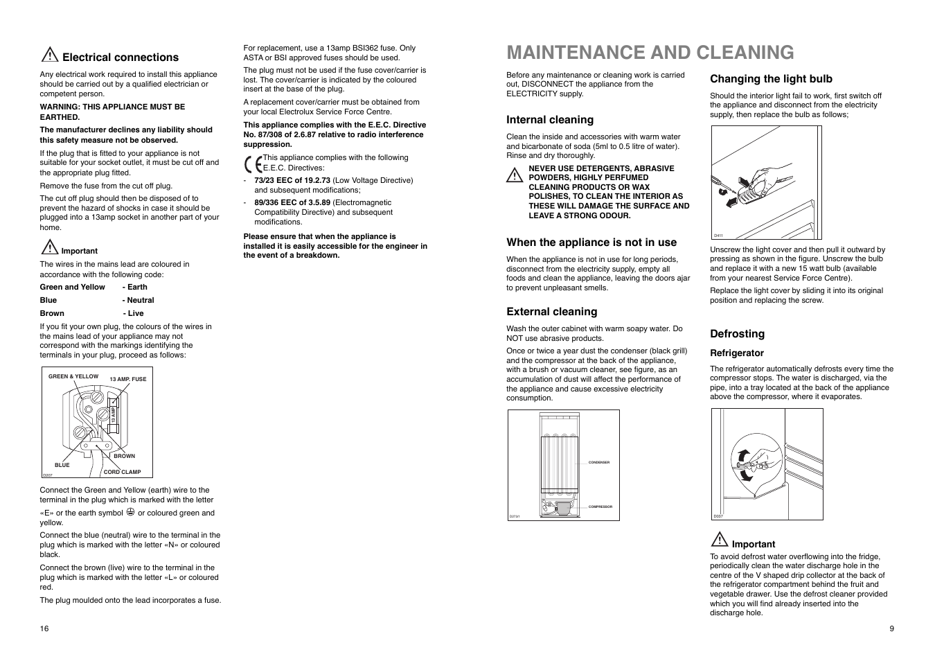 Maintenance and cleaning | Electrolux ER 8133 I User Manual | Page 16 / 24