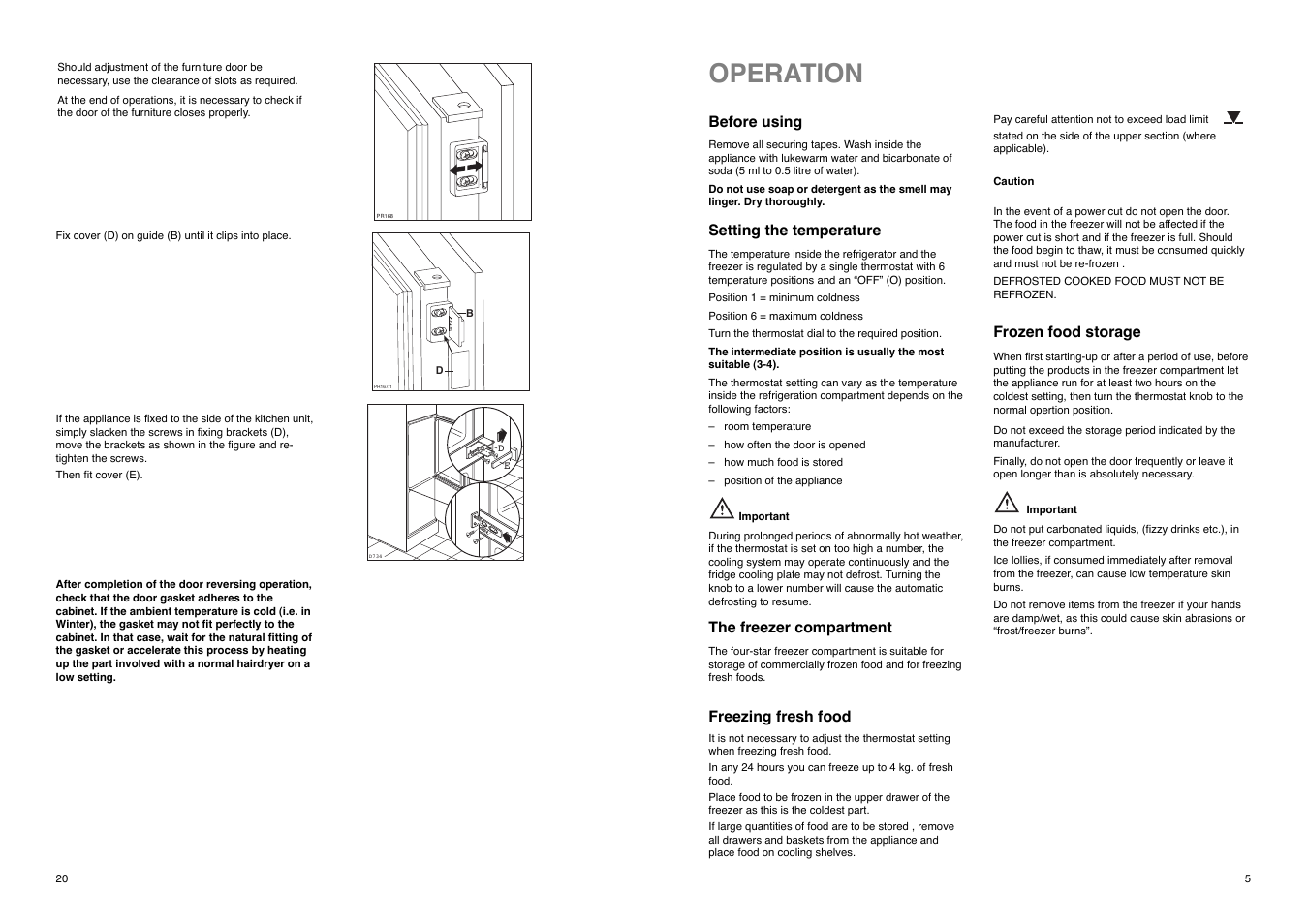 Operation | Electrolux ER 8133 I User Manual | Page 20 / 24