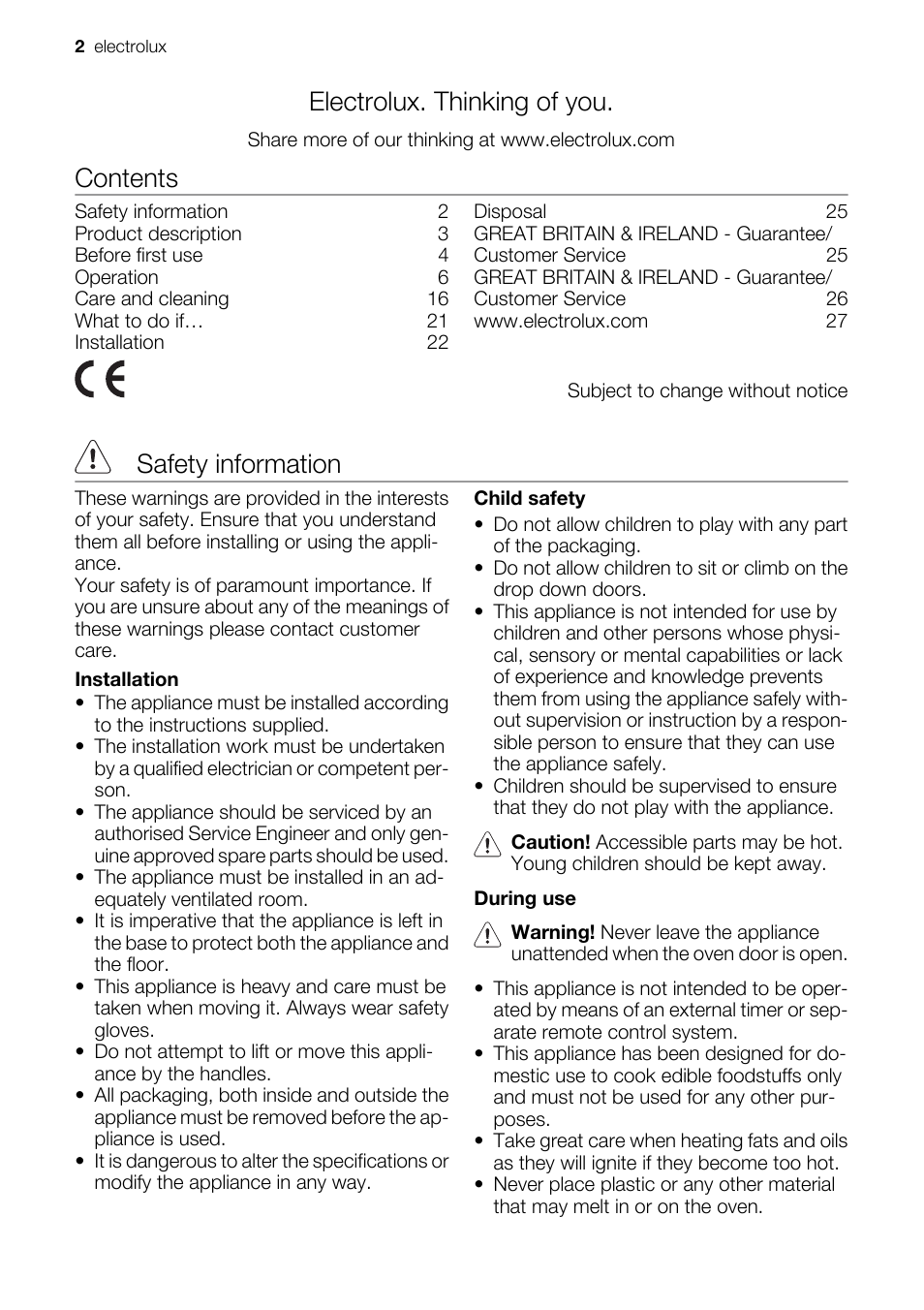 Electrolux EOD43103 User Manual | Page 2 / 32