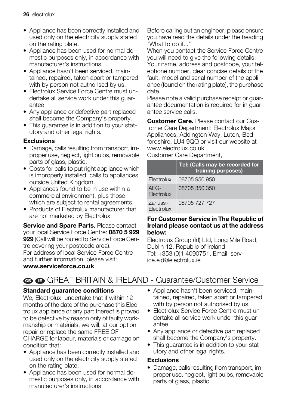 Electrolux EOD43103 User Manual | Page 26 / 32