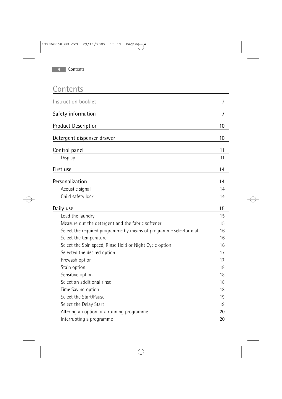 Electrolux WA SL1 E100 User Manual | Page 4 / 52
