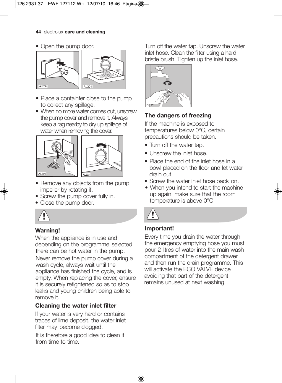 Electrolux EWF 127112 W User Manual | Page 18 / 34