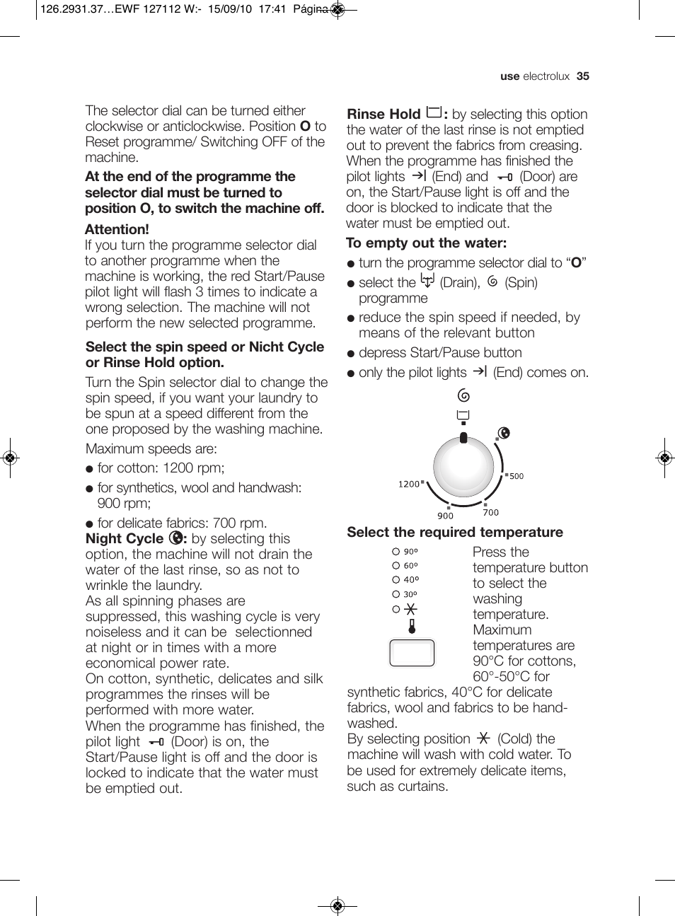 Electrolux EWF 127112 W User Manual | Page 9 / 34