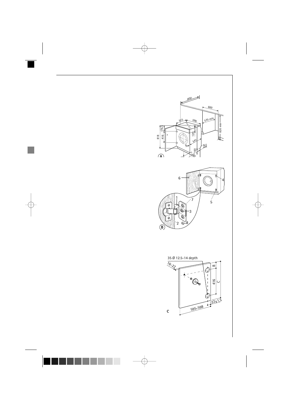 Building-in, Preparation and assembly of the door | Electrolux 14700 VIT User Manual | Page 55 / 59