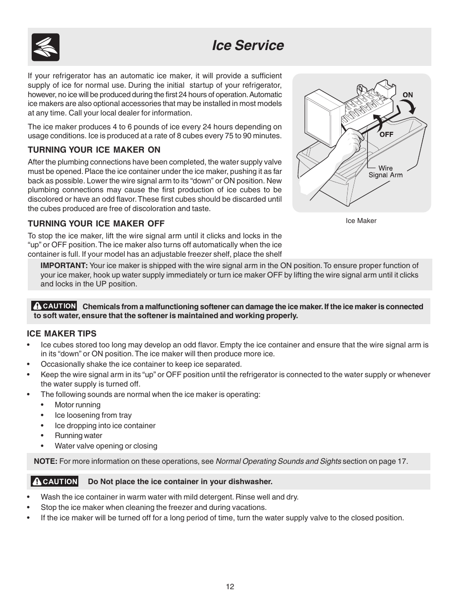 Ice service | Electrolux 240435506 (0408) User Manual | Page 12 / 19