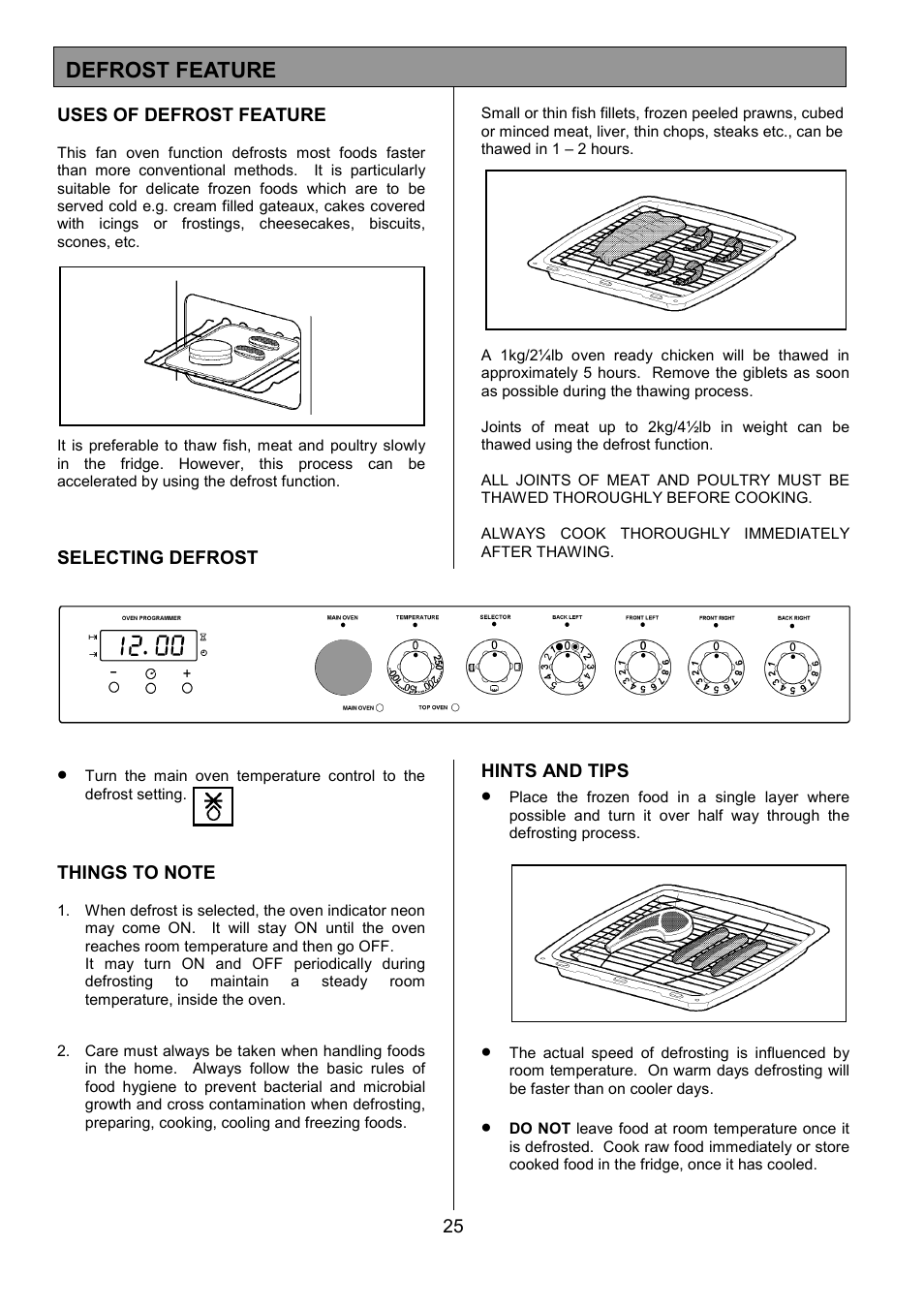 Defrost feature | Electrolux ZCE 7551X User Manual | Page 25 / 36