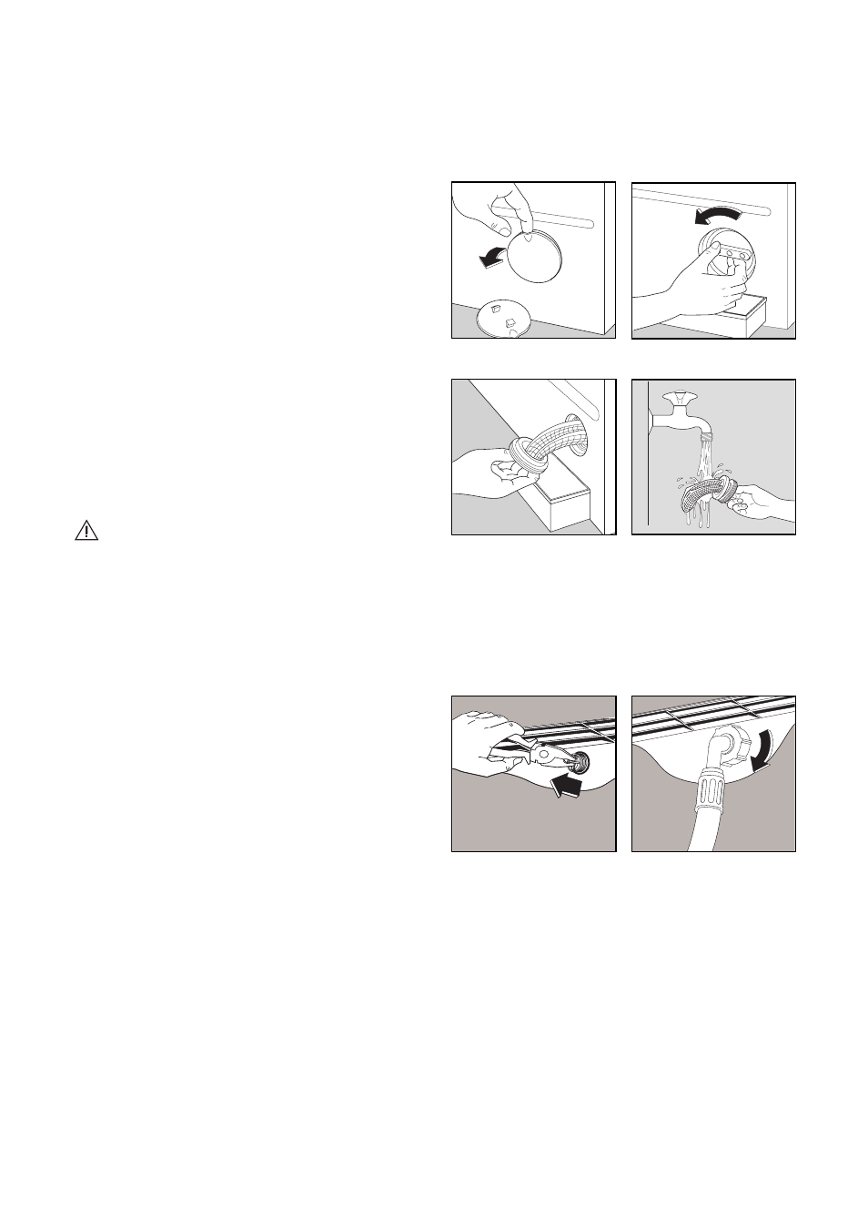 Cleaning the filter, The dangers of freezing, Maintenance wash | The water drain filter, Warning, The water inlet filters | Electrolux BIW 80 User Manual | Page 19 / 31