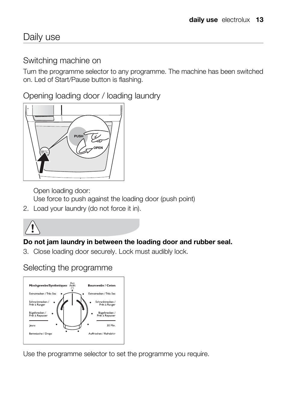 Daily use | Electrolux TK K2 E User Manual | Page 13 / 44