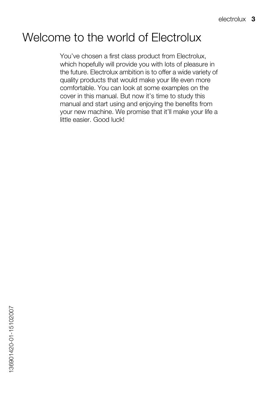 Welcome to the world of electrolux | Electrolux TK K2 E User Manual | Page 3 / 44