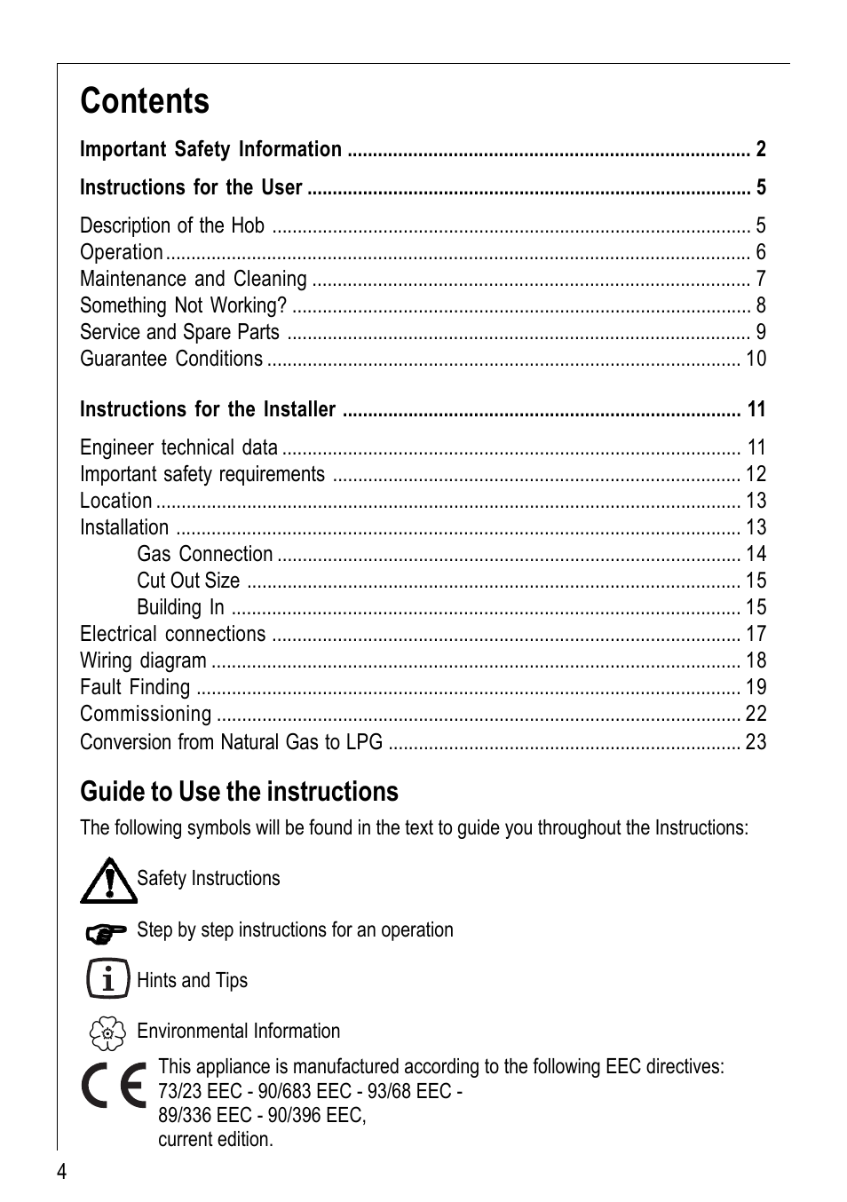 Electrolux 69802 G User Manual | Page 4 / 24