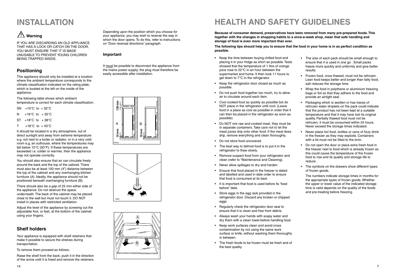 Health and safety guidelines, Installation | Electrolux ERB 7821 User Manual | Page 7 / 17