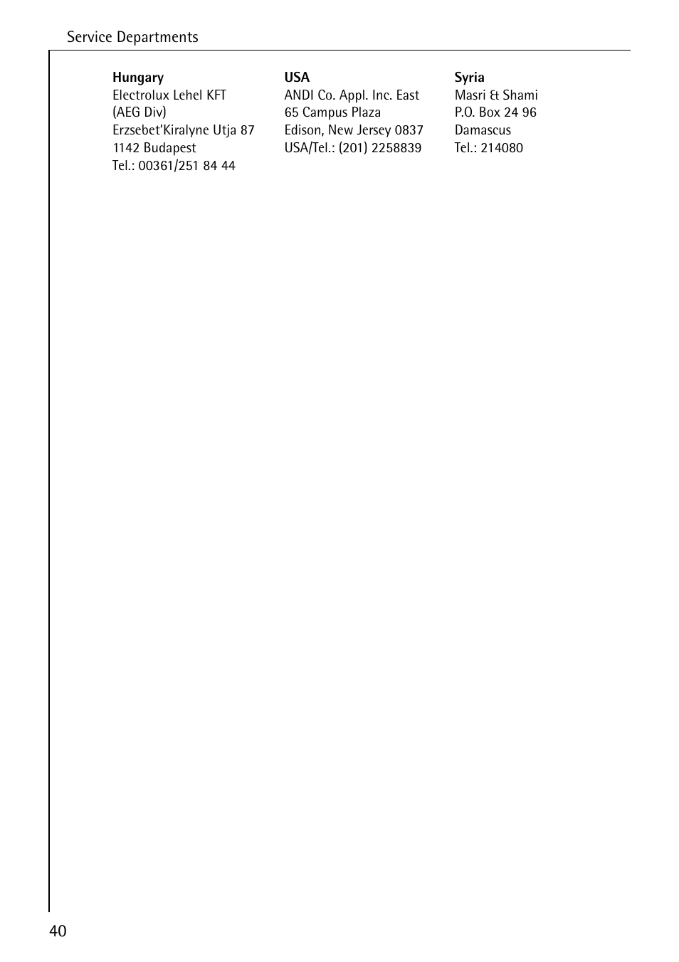 Electrolux 5070 User Manual | Page 40 / 44