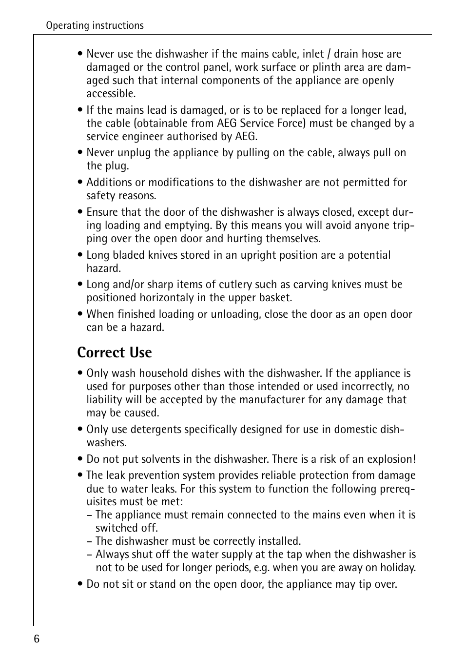 Correct use | Electrolux 5070 User Manual | Page 6 / 44