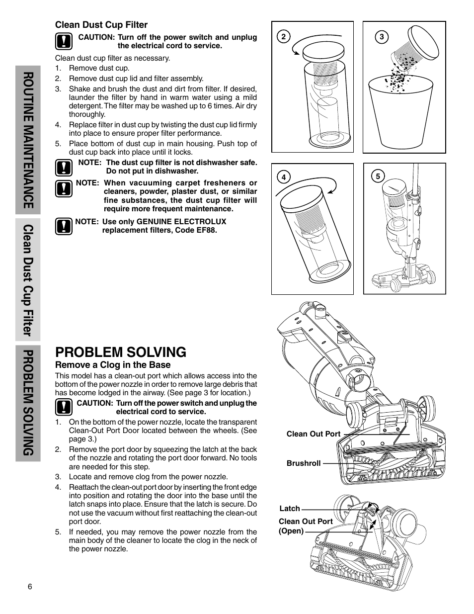 Problem solving | Electrolux Z425 Series User Manual | Page 6 / 8