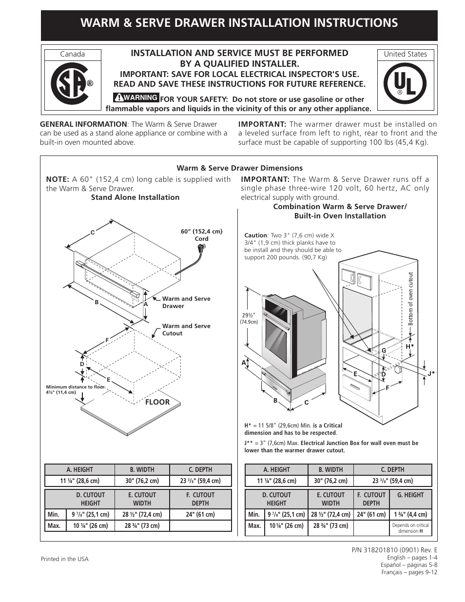 Electrolux 318201810 User Manual | 12 pages