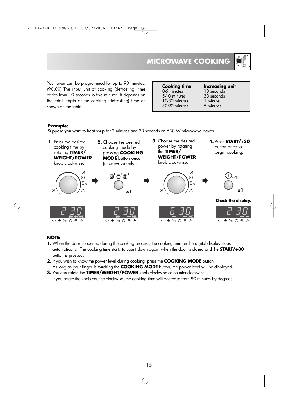 Microwave cooking | Electrolux EMS2685 User Manual | Page 17 / 44