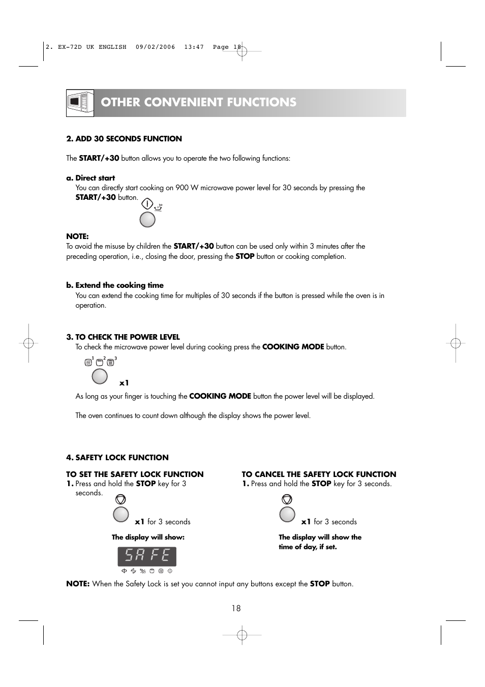 Other convenient functions | Electrolux EMS2685 User Manual | Page 20 / 44