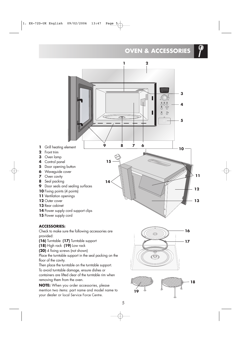 Oven & accessories | Electrolux EMS2685 User Manual | Page 7 / 44