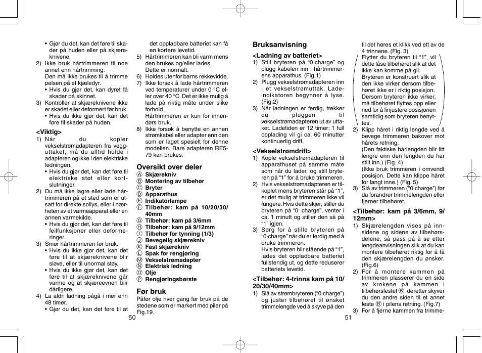 Panasonic ER508 User Manual | Page 29 / 52