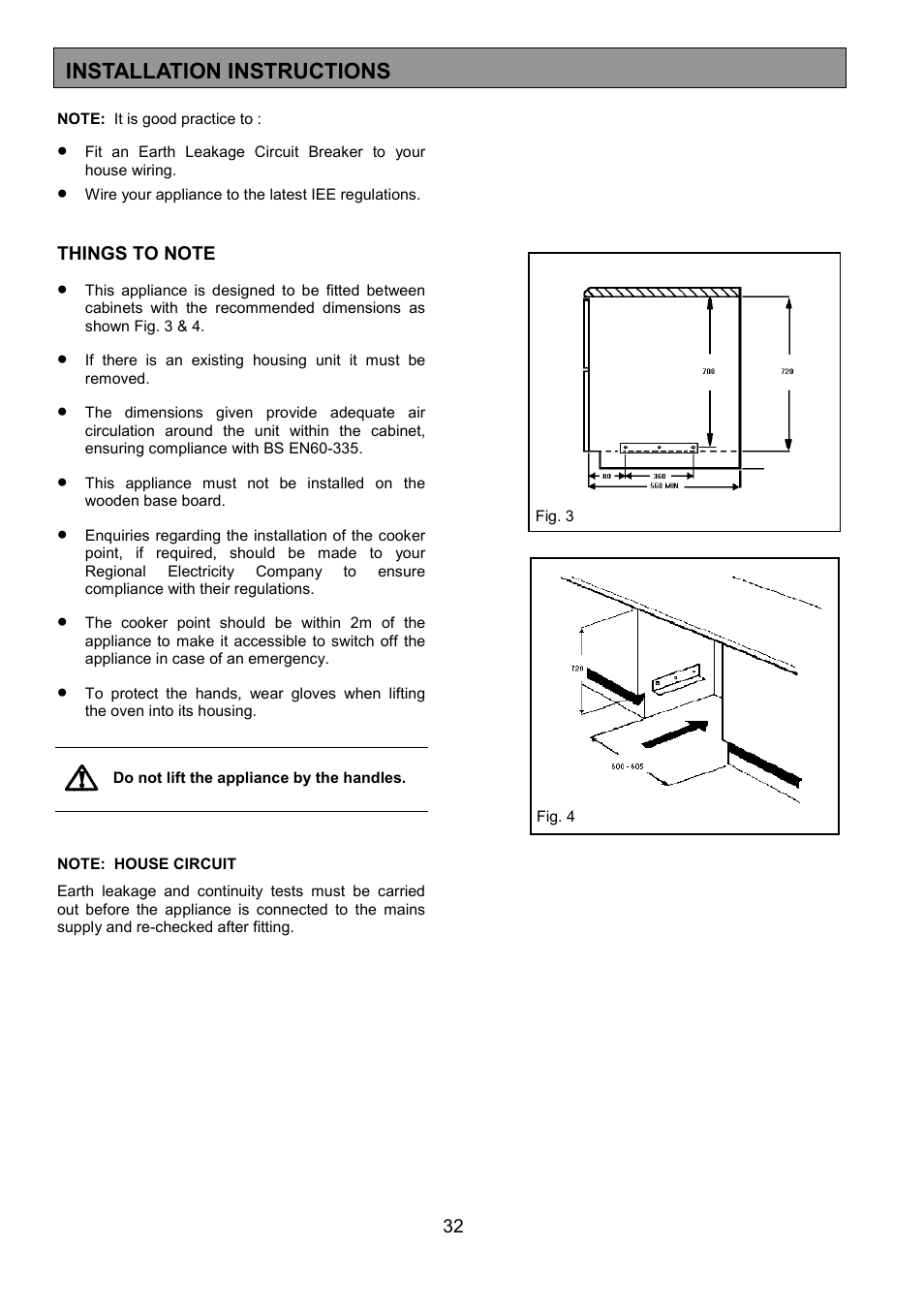 Installation instructions | Electrolux EOU 5330 User Manual | Page 32 / 40