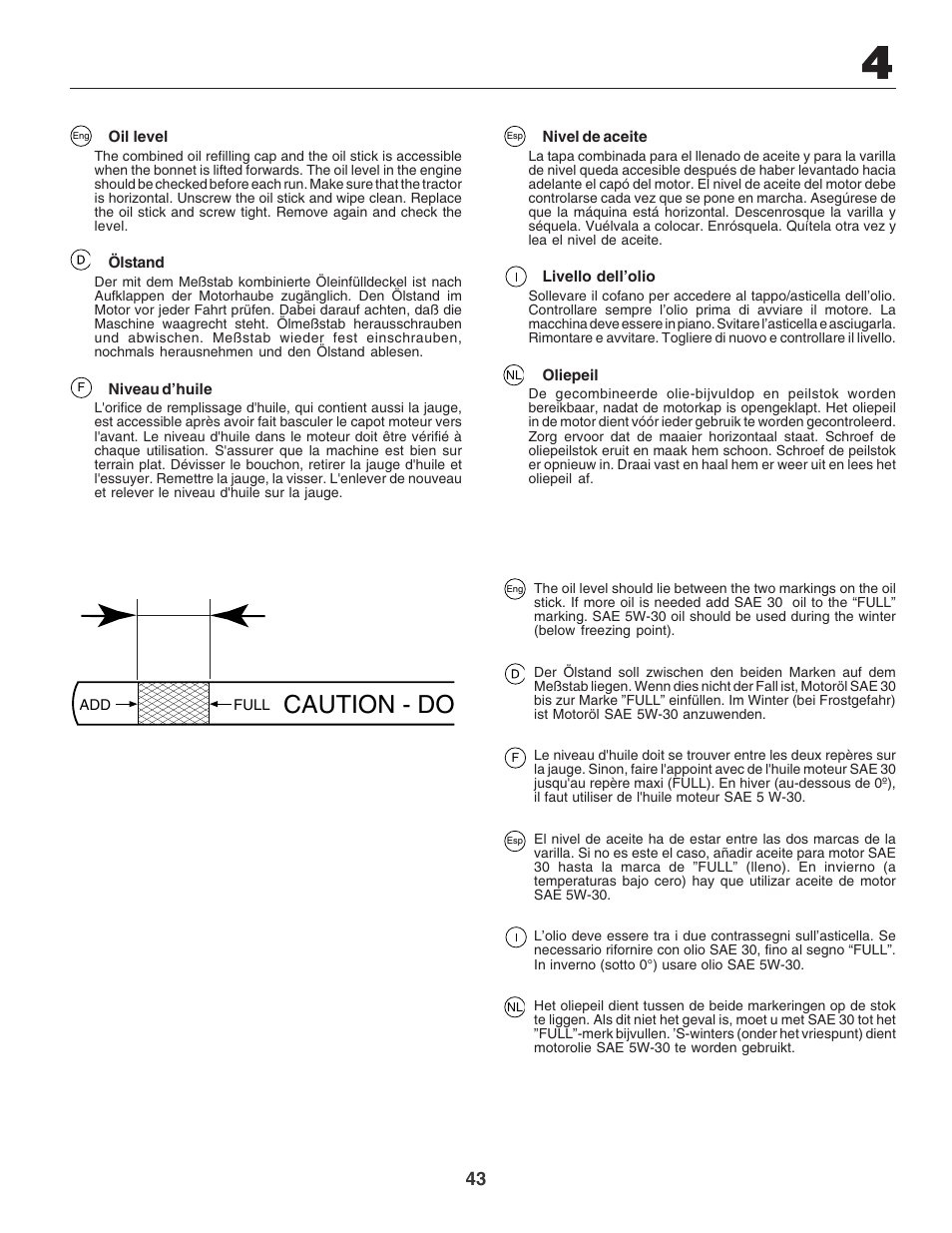 Caution - do | Electrolux PM1850SBH User Manual | Page 43 / 76