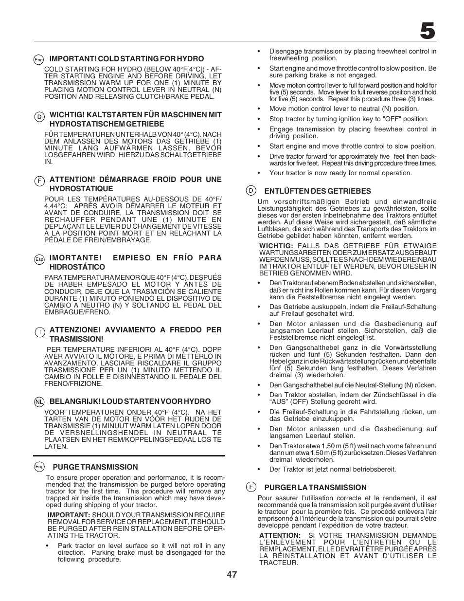 Electrolux PM1850SBH User Manual | Page 47 / 76