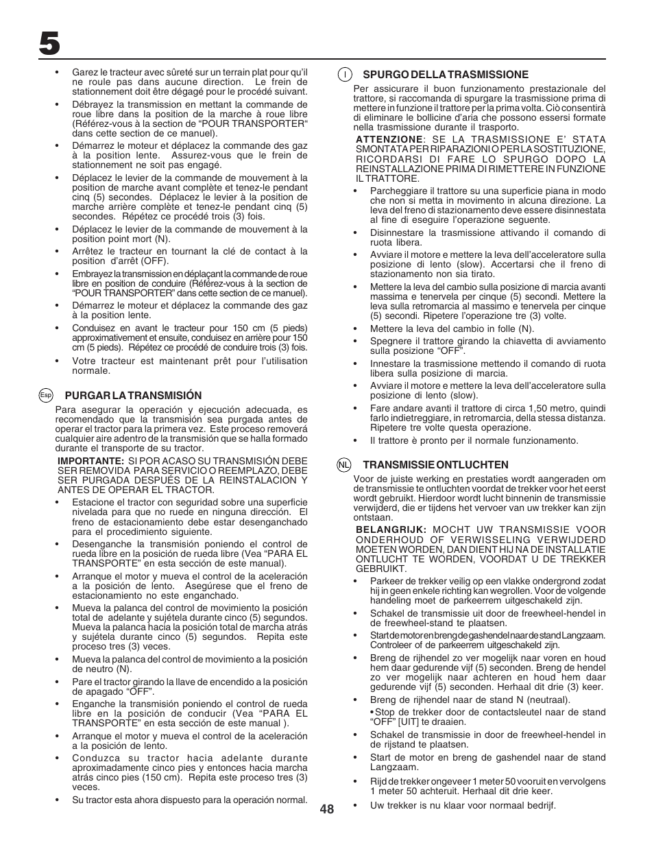 Electrolux PM1850SBH User Manual | Page 48 / 76