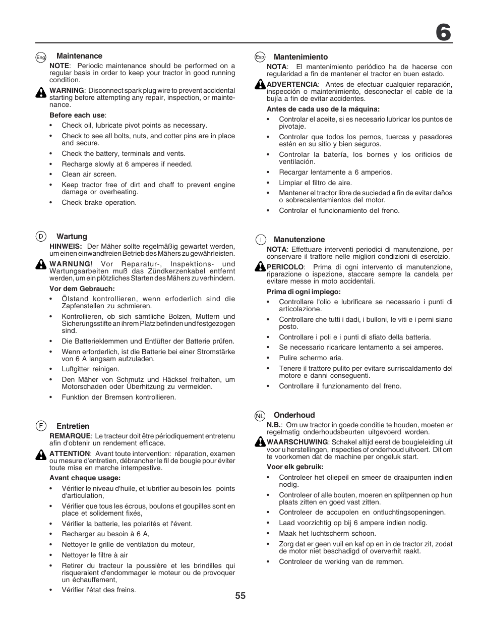 Electrolux PM1850SBH User Manual | Page 55 / 76