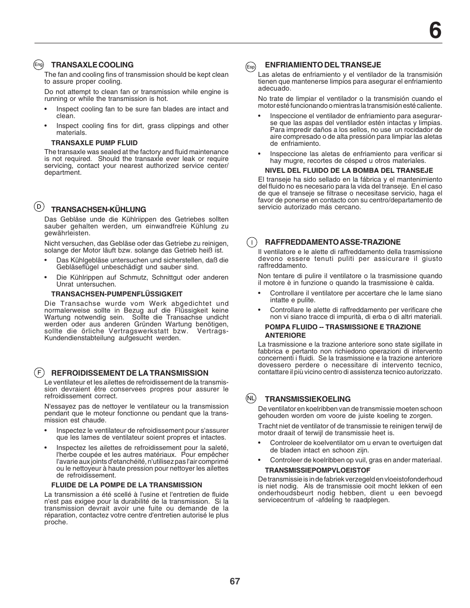 Electrolux PM1850SBH User Manual | Page 67 / 76