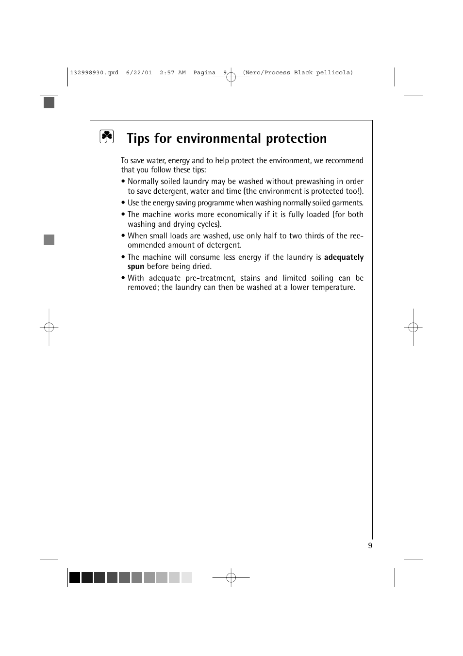 Tips for environmental protection | Electrolux 12700 VI User Manual | Page 9 / 59