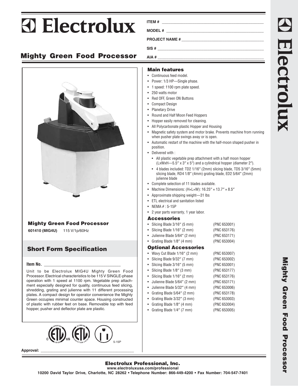 Electrolux Dito 601410 User Manual | 2 pages