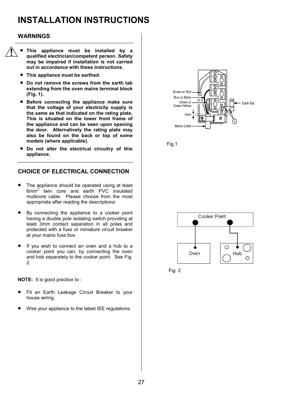 Installation instructions | Electrolux EBUSS User Manual | Page 27 / 32