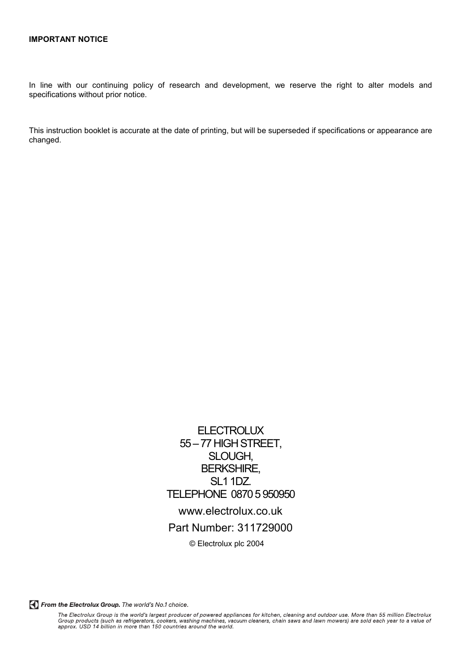 Electrolux EBUSS User Manual | Page 32 / 32