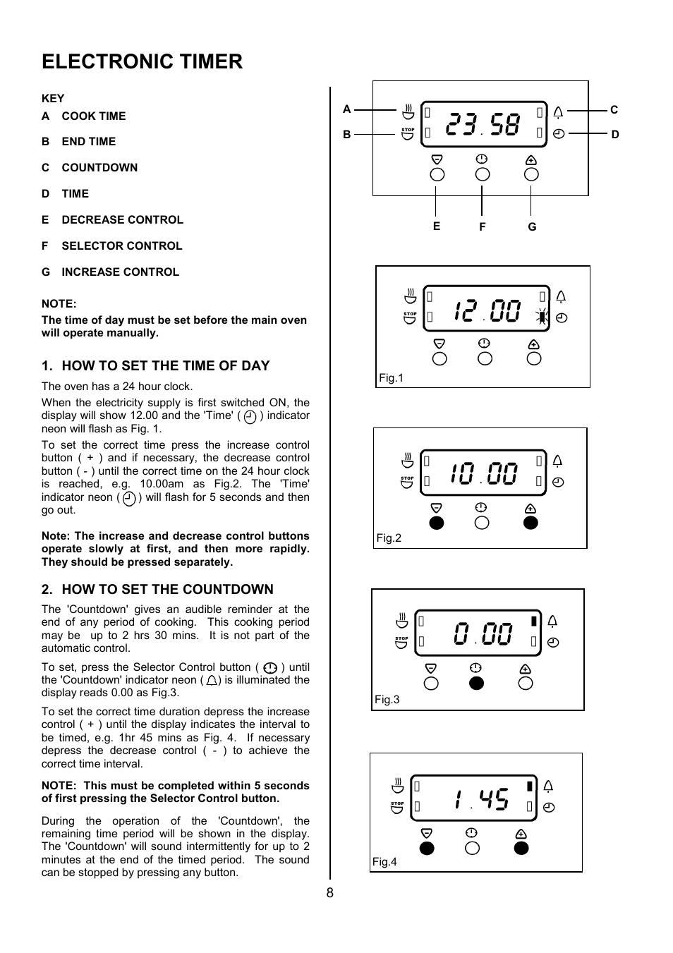 Electronic timer | Electrolux EBUSS User Manual | Page 8 / 32
