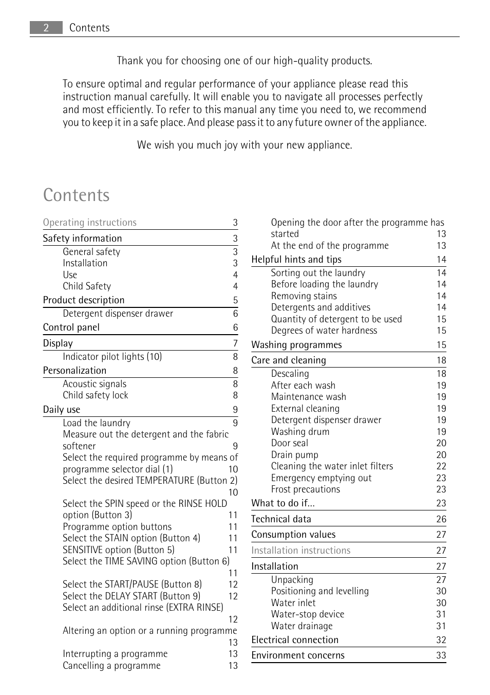 Electrolux LAVAMAT 64850LE User Manual | Page 2 / 36