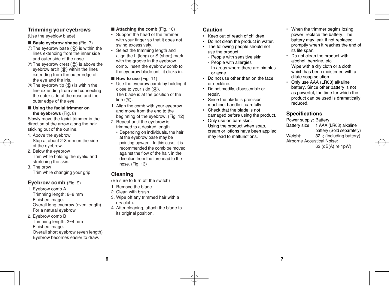 Panasonic ES2113 User Manual | Page 4 / 6